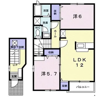 ハピネス長尾2【2階】の間取り