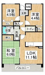 井吹東シティコート【3階】の間取り