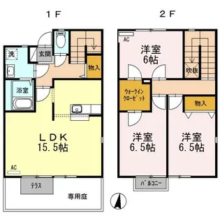 福岡県福岡市西区今宿西1丁目【テラスハウス】の間取り