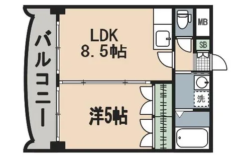 福岡県北九州市小倉北区竪町1丁目【マンション】の間取り