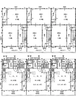 愛知県岡崎市橋目町字御小屋西【テラスハウス】の間取り