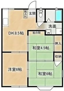 ルシェール横山A棟【1階】の間取り