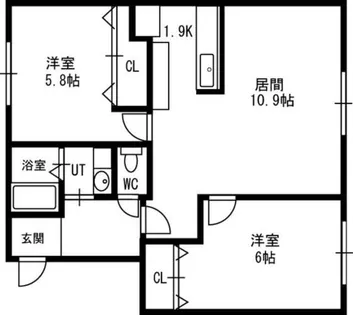 パレットコートK【202号室】の間取り