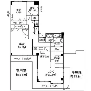 エレガントライフ帝塚山【1階】の間取り