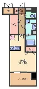 プレサンスジェネ栄【507号室】の間取り