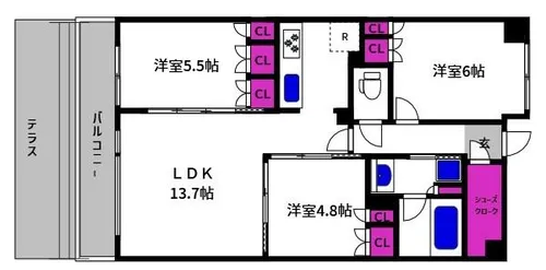兵庫県神戸市東灘区住吉本町3丁目【マンション】の間取り