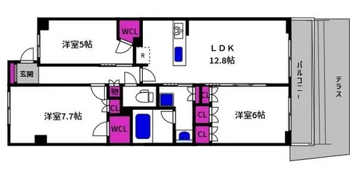 兵庫県神戸市東灘区住吉本町3丁目【マンション】の間取り