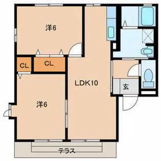ヴィラージュF棟【2階】の間取り