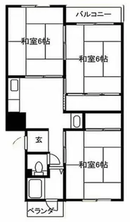 深江橋コーポC棟【406号室】の間取り