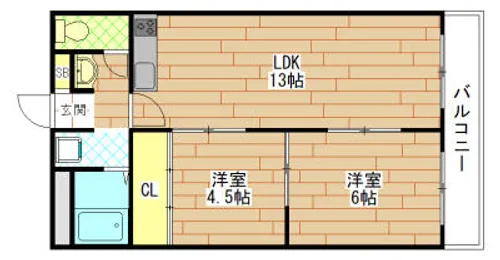 大阪府大阪市東淀川区上新庄2丁目【マンション】の間取り