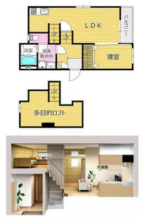 福岡県福津市手光【アパート】の間取り