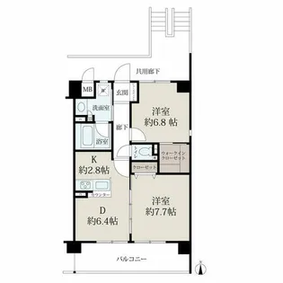 K-TERRACEあやめ池(北棟)【3階】の間取り