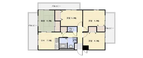 カサデヴィエント【1004号室】の間取り