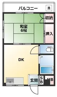 緑翠苑ダイヤハイツⅡ【102号室】の間取り