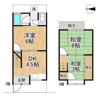 滋賀県大津市本宮2丁目【テラスハウス】の間取り