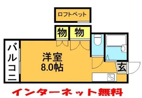 パスピエ下原【106号室】の間取り