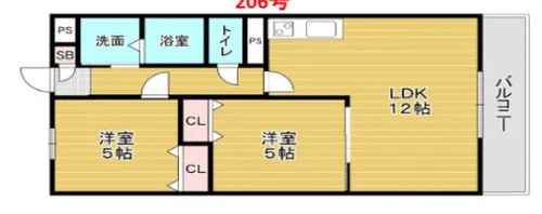 フェリオ永田【2階】の間取り