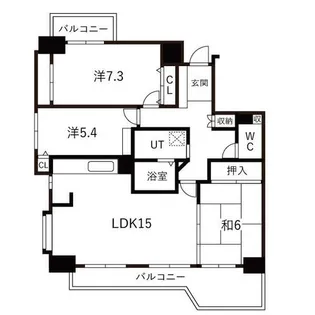 グリーンシティ葵【1101号室】の間取り