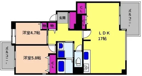 兵庫県神戸市東灘区御影郡家1丁目【マンション】の間取り