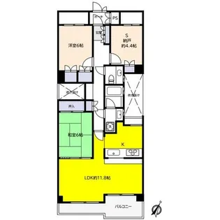 コート芦屋朝日ヶ丘4号棟【4階】の間取り