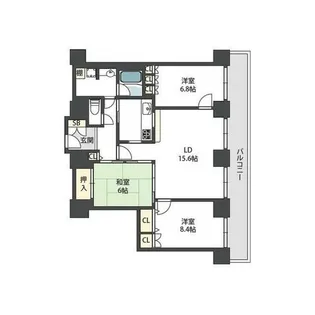 オ-クプリオタワー4602号室【46階】の間取り