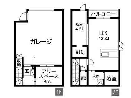 愛知県名古屋市名東区猪子石原3丁目【タウンハウス】の間取り