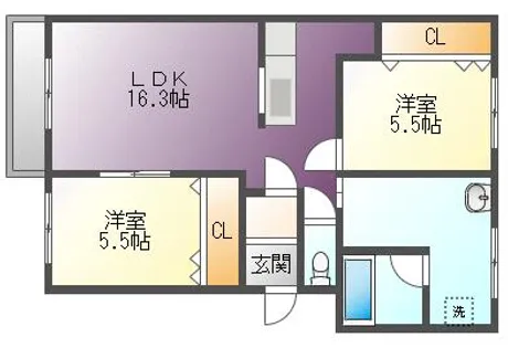 ラ・ルーナとまり【1階】の間取り