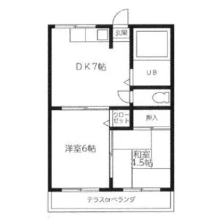 京都府京都市左京区松ケ崎小脇町【マンション】の間取り