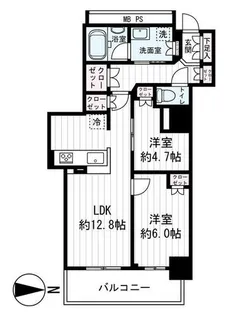 阿波座ライズタワーズフラッグ46【22階】の間取り