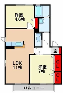 アンリシールB【2階】の間取り