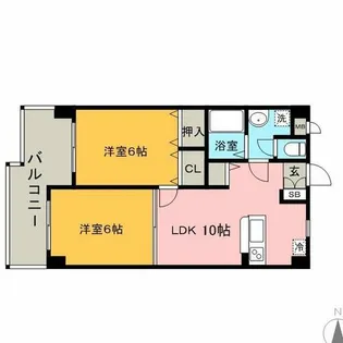 ディーセント天神南【8階】の間取り