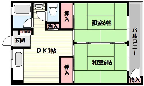 大和スカイハイツ【3階】の間取り