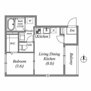 エディフィッシオ椥辻【0301号室】の間取り