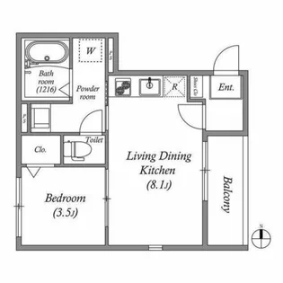 Bloom’s Terrace Nagitsuji【0201号室】の間取り