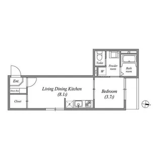 IYコート山科音羽【0201号室】の間取り