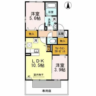 ラポールハピネス【103号室】の間取り