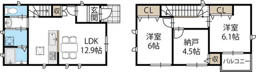 和歌山県和歌山市善明寺【一戸建】の間取り