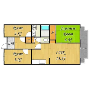 メゾンローズアベニュー【401号室】の間取り