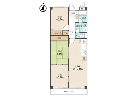 東灘ハイツ【4階】の間取り