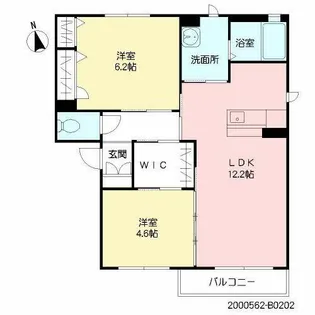 シャーメゾン西泉 B棟【B0202号室】の間取り