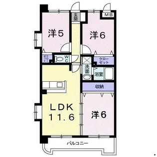 シャン、ド、フルール【4階】の間取り