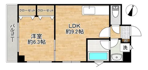 サニー赤沢【201号室】の間取り