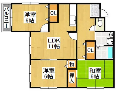 大阪府羽曳野市西浦1丁目【マンション】の間取り