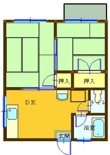 コーポかわなみ【7号室】の間取り