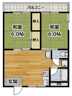 京都府宇治市槇島町落合【マンション】の間取り