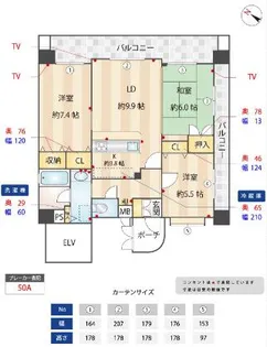 福岡県福岡市中央区六本松4丁目【マンション】の間取り