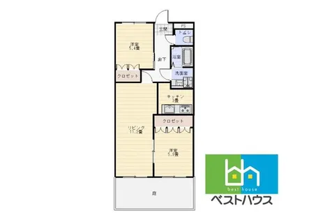 メゾンソレイユ【106号室】の間取り