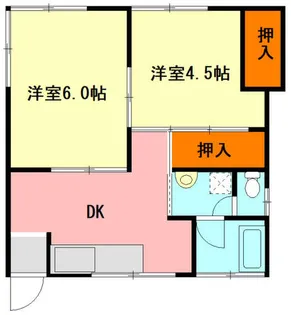 福岡県直方市大字感田【アパート】の間取り