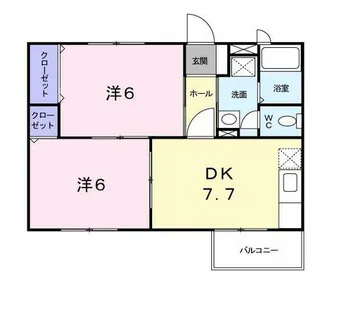 フラワ-コ-ポ【2階】の間取り