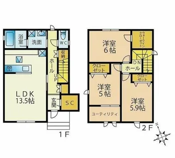 福岡県福岡市城南区七隈7丁目【タウンハウス】の間取り